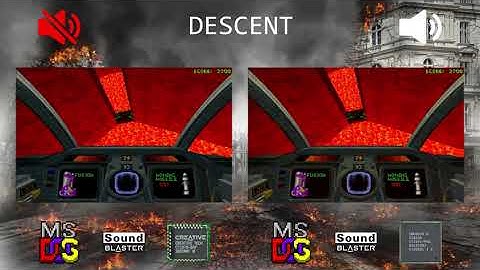 [Old Videogame Music Comparison] Descent (CQM vs EMU8801 - Sound Blaster 32 PnP CT3670)