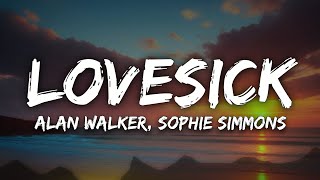 Alan Walker, Sophia Simmons - Lovesick (Lyrics)