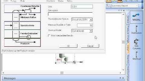 PRO/II Unit Operations – Shortcut Distillation Column Part 1