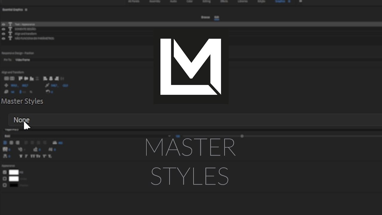 Crie um PADRÃO DE FONTE para seus TEXTOS no Premiere - Estilo Mestre (Master Styles)