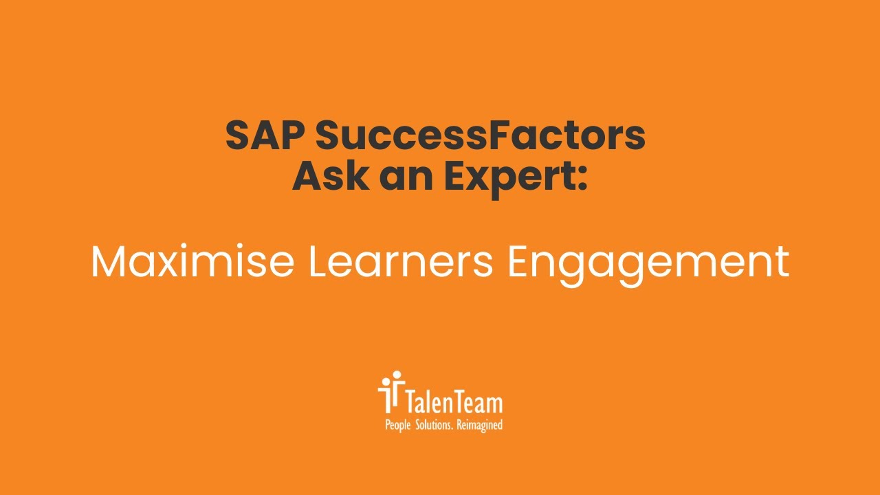 Maximise Learner Engagement: SAP SuccessFactors Learning Tips - YouTube
