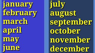 Name of months January to December. Mahinon ke naam January Se Lekar December tak.
