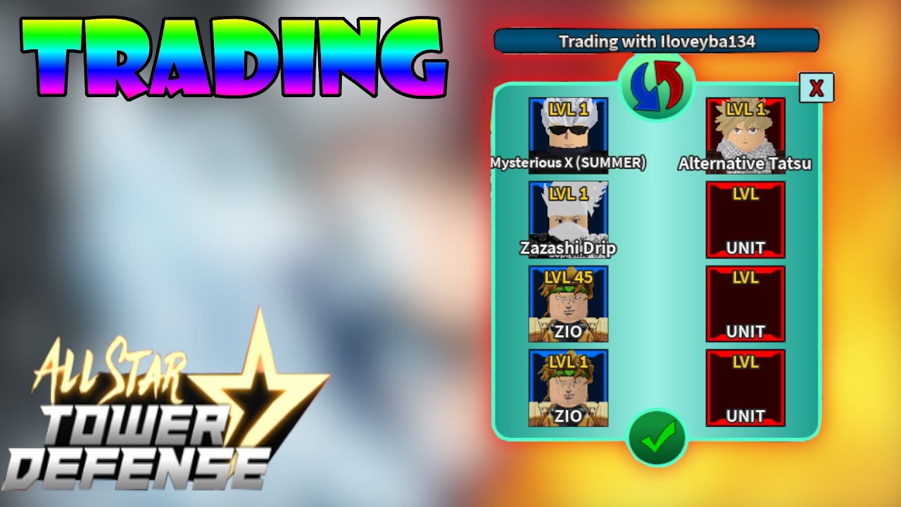 Trading ASTD to AA (All star tower defense to Anime Adventures) :  r/RobloxCrosstrading