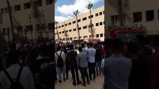 حريق ب كلية تربية جامعه اسكندرية