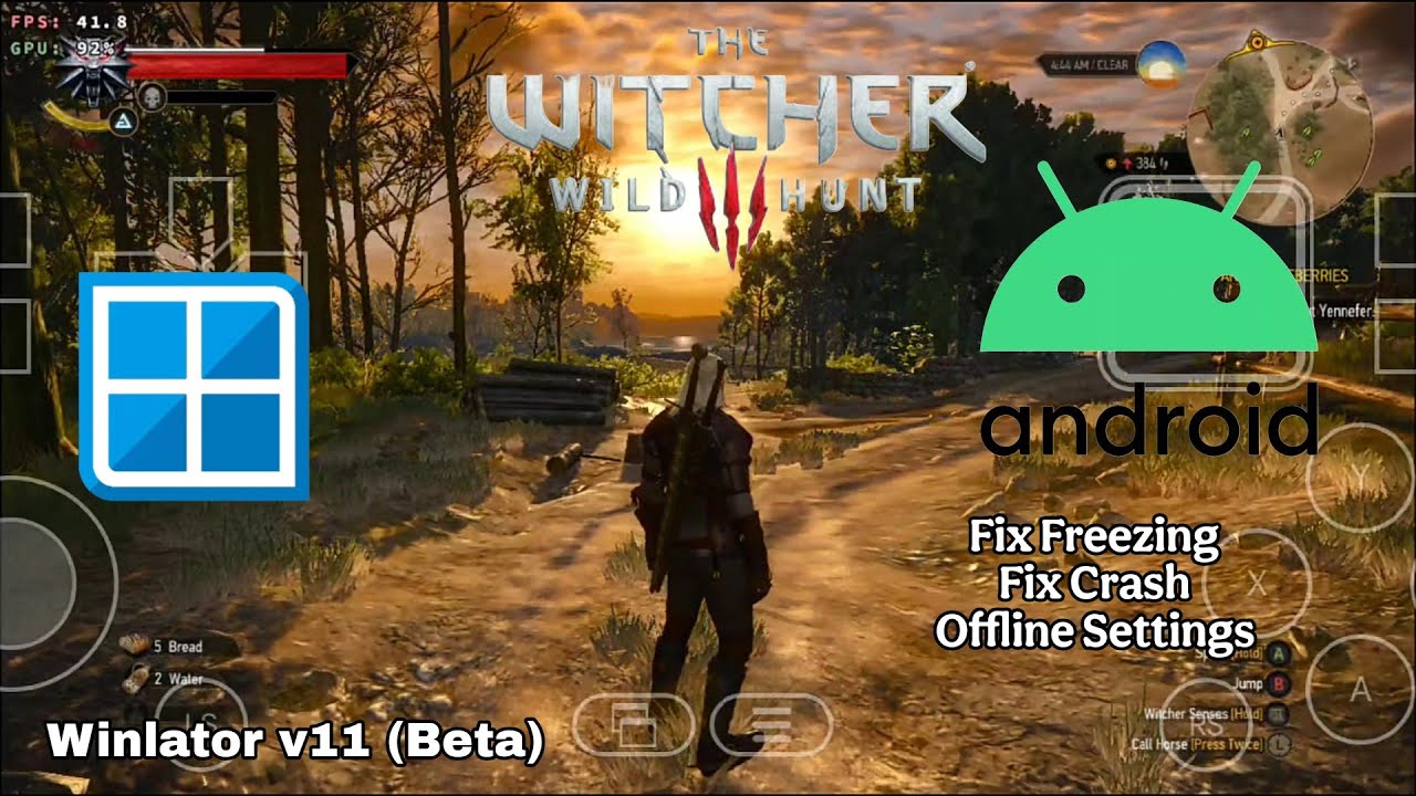 The Witcher 3 Wild Hunt Gameplay On Android | Winlator v11 (Beta ...