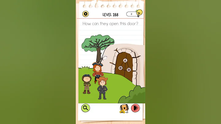Brain test all star level 288 how can they open this door? Solution