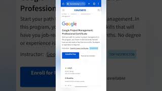 Free Project Management Course by Google...#shorts #shortvideo #projectmanagement #coursera #ideas