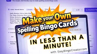 How to Make your Own Spelling Bingo Cards -for free - using this cool tool  EasyBingoCreator