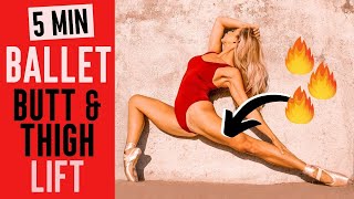 5 Minute Ballerina Leg & Butt Lift Challenge | TONED LOWER BODY, No Equipment