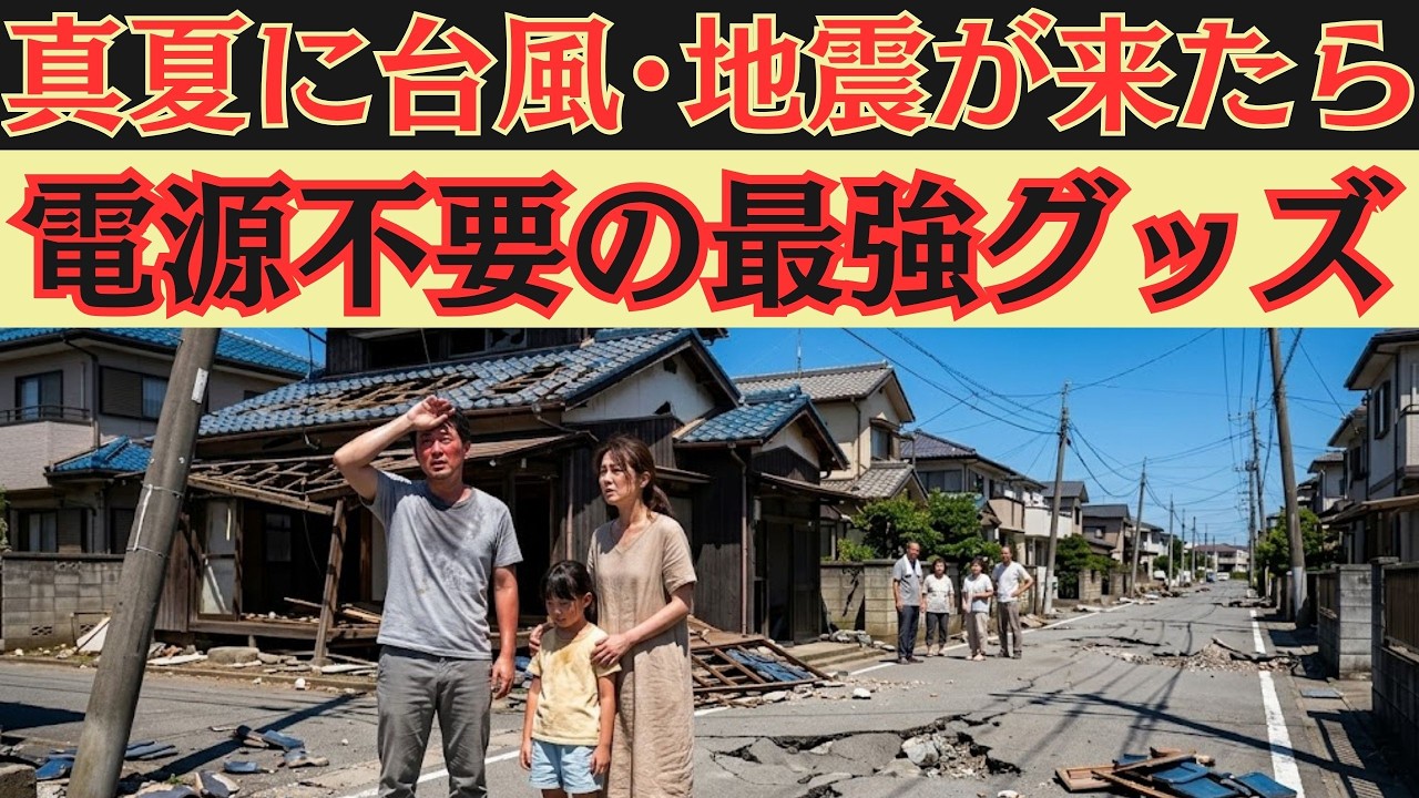 真夏に地震・台風が来たら!停電でも使える電源不要の最強グッズ10選