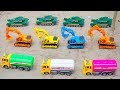 الحفار, الجرار, سيارة الإطفاء, شاحنات القمامة و سيارات الشرطة ومجمو Excavator Toys#57