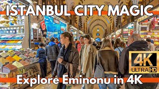 Istanbul City Magic: Explore Eminonu in 4K! Turkey's Vibrant Heart | Must-See Sights and Sounds