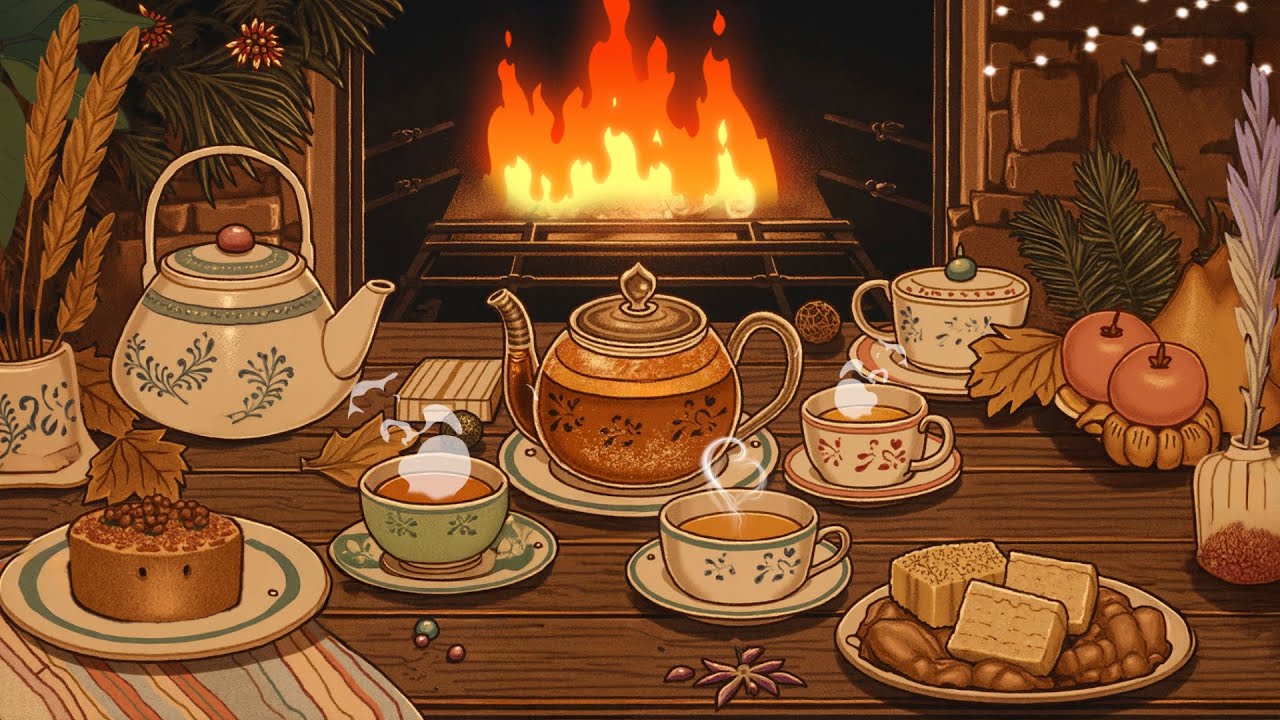 Warm January with Lofi Fireplace Sound and Hot Coffee ☕🔥Boost Your Mood Everyday