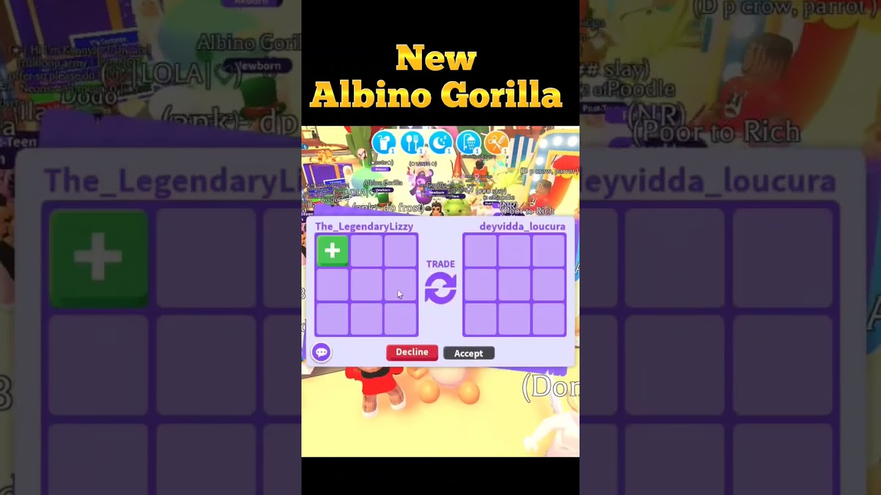 Trading New Adopt Me Albino Gorilla