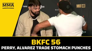 Mike Perry, Eddie Alvarez Trade Stomach Punches After Presser | BFKC56 | MMA Fighting