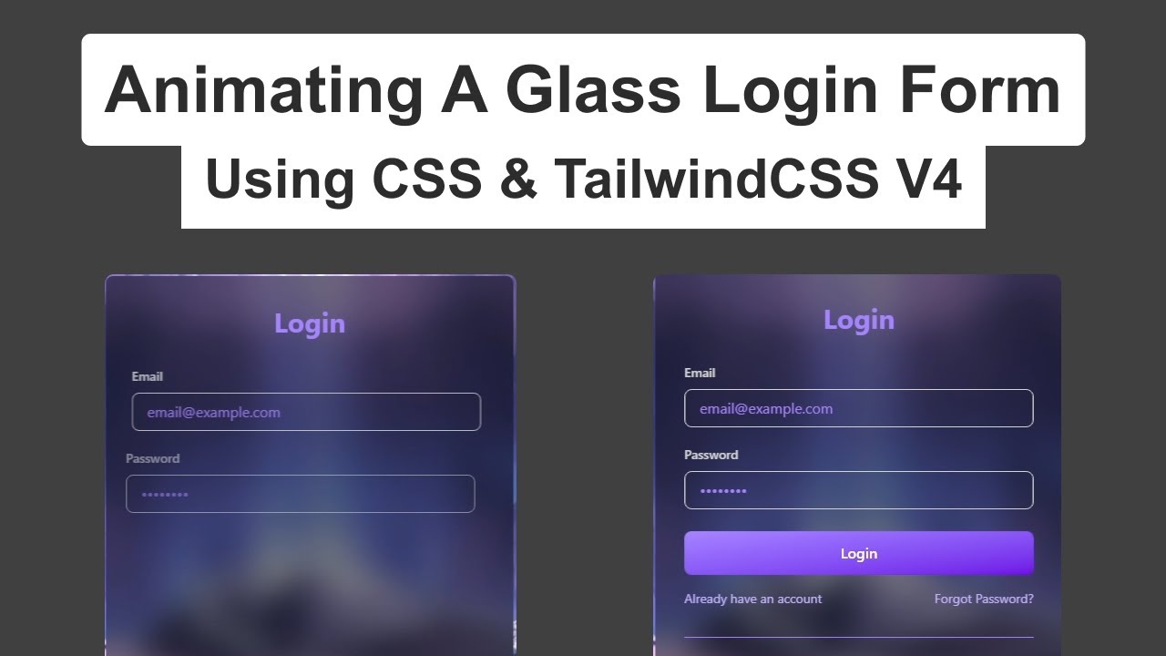 How To Animate React Login Form with Tailwind CSS v4 - YouTube