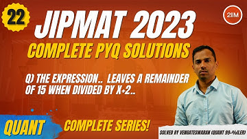 Must-Do JIPMAT 2023 Quant Questions | Remainder Solved | 2IIM