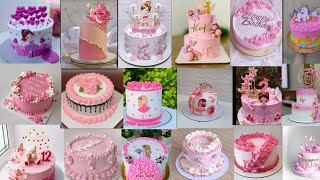 Simple Pink Cake Designs/ Preety Pink Colour Cake Designs/Birthday Cake Designs For Girl/Cake Design