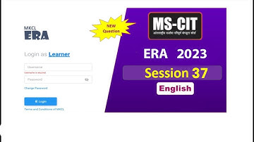 ERA Session 37 2023 | MSCIT ERA Session 37 | ERA Session 37 in English