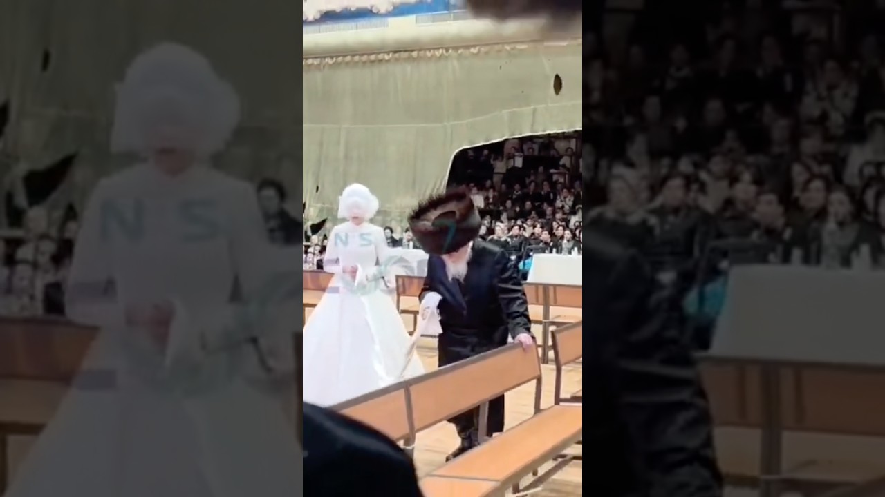 האדמו״ר מסקווירא בריקוד המצוה טאנץ בחתונת נכדו
