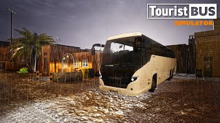 Tourist Bus Simulator Gerçekçi Grafikler Sabahın İlk Saatleri Yağmurlu Havada Tur Otobüsü Sürüyoruz screenshot 2