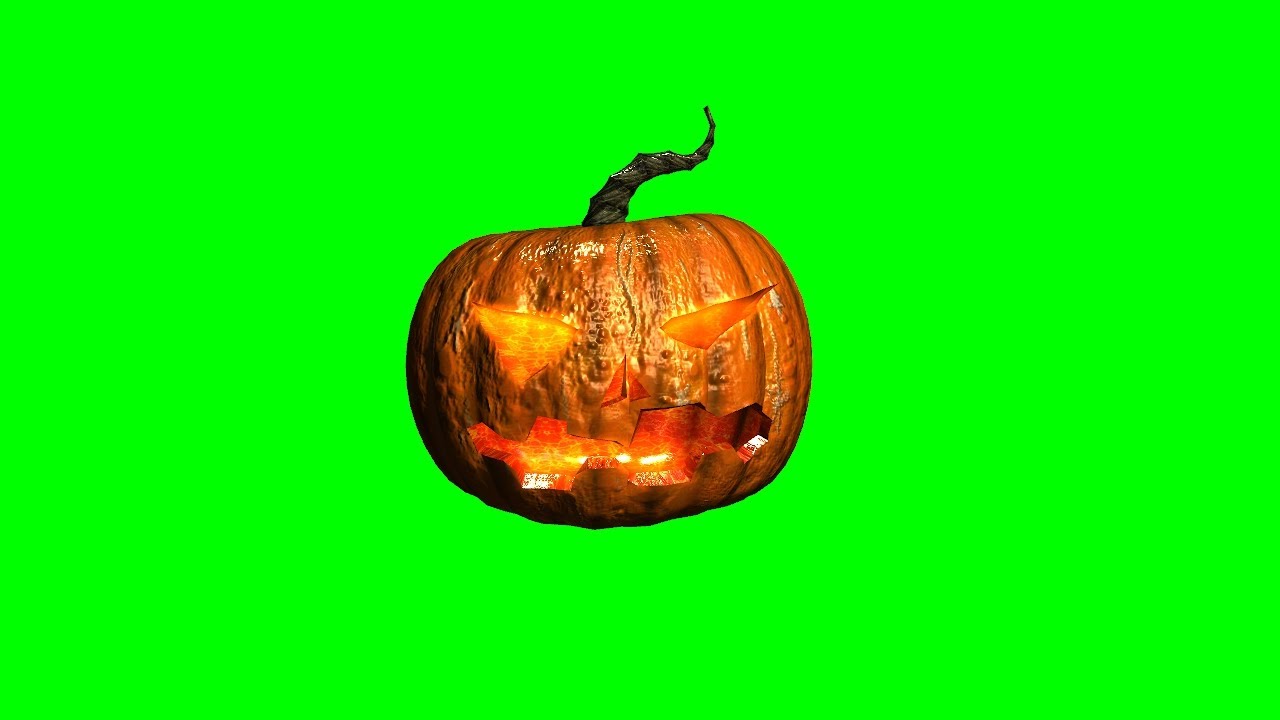 pumpkin - different views - green screen effect