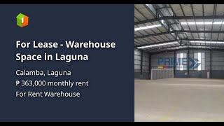 For Lease - Warehouse Space in Laguna