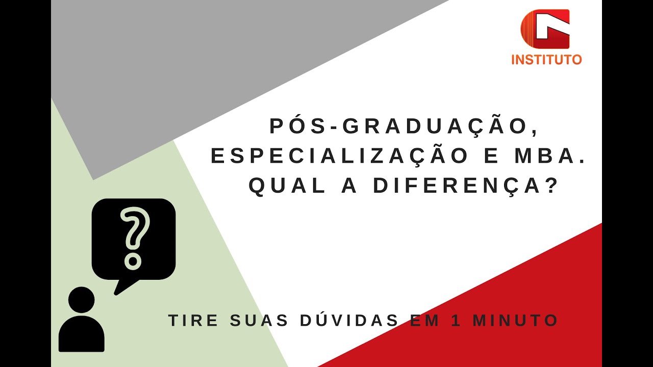 Pós-graduação, especialização e MBA. Qual a diferença? - YouTube