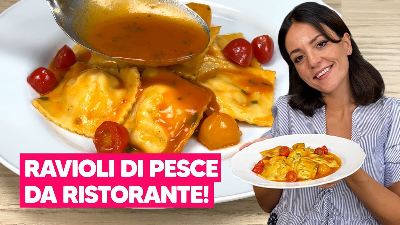 RAVIOLI DI PESCE 🐟​  Il primo piatto semplice e raffinato, perfetto per le feste!