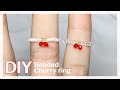 DIY) 비즈로 체리 반지 만들기🍒ㅣbeaded cherry ring tutorial
