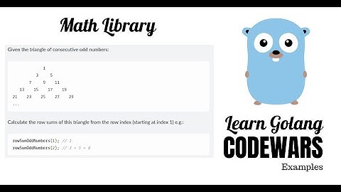 Golang: Codewars Sum of odd numbers
