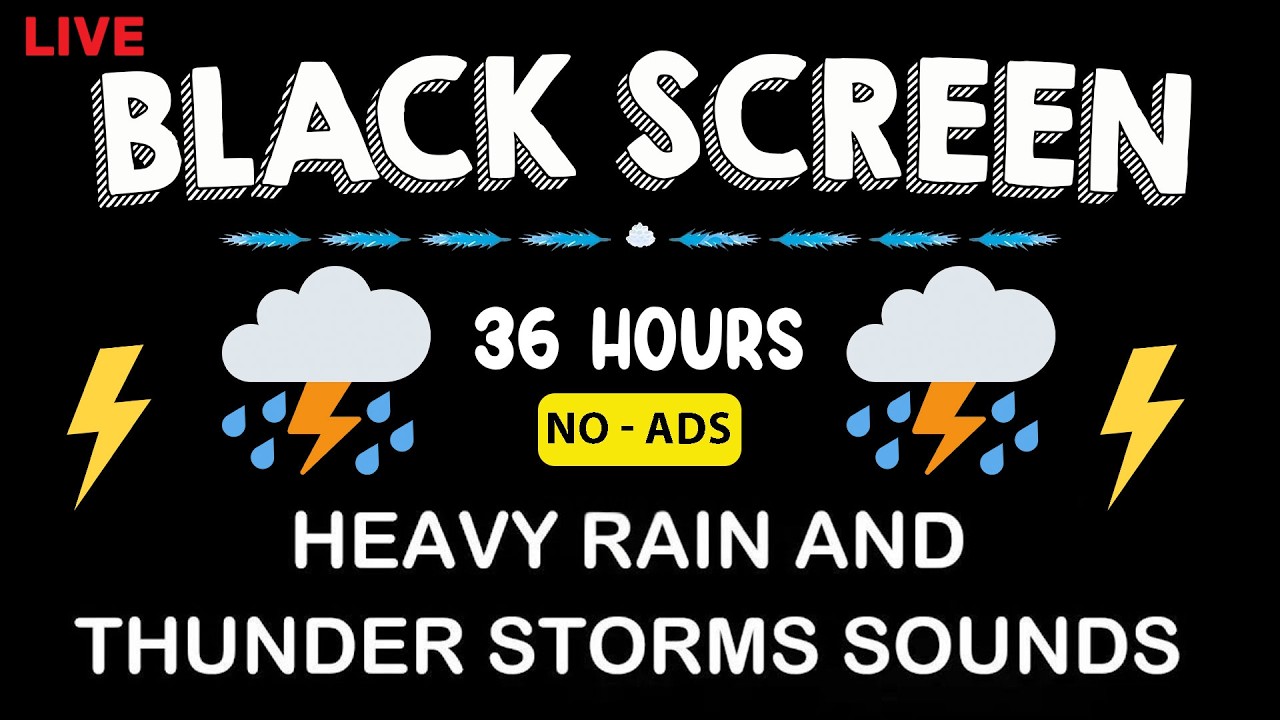 🔴 Defeat Insomnia in 3 Minutes - Heavy Rainstorm and Thunder Sounds for Deep Sleep, Relaxation