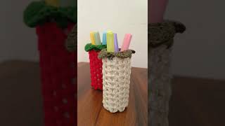 Crochet Pen holder | Pretty Work Desk decor 🌸#penholder #pencilholder #crochet #handmade #artstudio