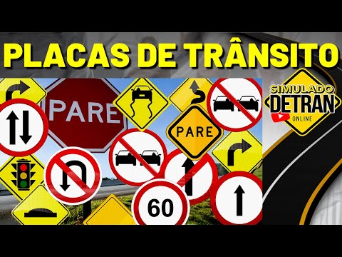 SIMULADO DETRAN 2022, 40 QUESTÕES DE PLACAS DE TRÂNSITO, AUTO+MOTO