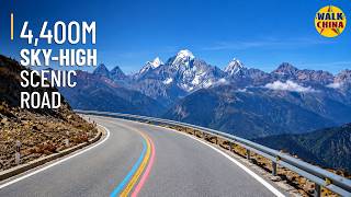 4,400m Sky-High, 3 Sacred Peaks — China’s Hidden Mountain Viewpoint | 4K Drive