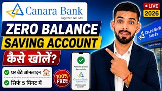 Canara Bank Zero Balance Saving Online Account Opening | How To Open Canara Bank Account online