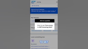 How to get free SAP Learning Hub access? #learningSAP #s4hana #freeaccess