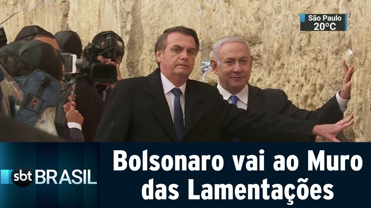 Em Israel, Jair Bolsonaro reza no Muro das Lamentações | SBT Brasil (01/04/19)