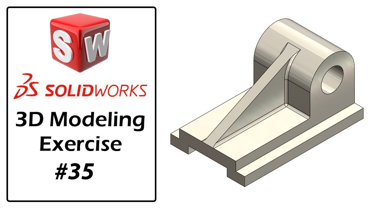 SolidWorks Tutorial For Beginners | Part Modeling Exercise - 35 - YouTube