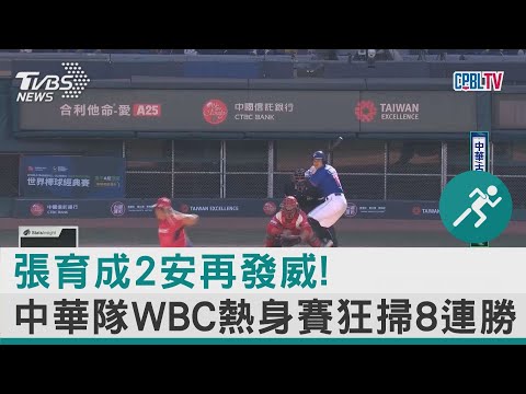 張育成2安再發威! 中華隊WBC熱身賽狂掃8連勝｜TVBS新聞@tvbsnews24live