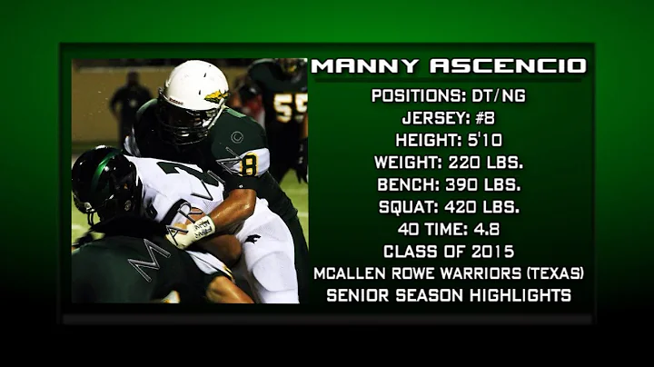 Nikki Rowe Warriors DT/NG #8 Manny Ascencio (Senio...