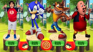 Tag with Ryan vs Crash Bandicoot: On the Run vs Sonic Dash vs Motu Patlu Run All Characters Unlocked screenshot 3