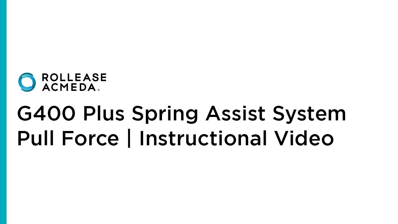 RollEase | G400 Plus Spring Assist System Pull Force | Instructional ...
