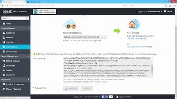 Publishing a website with Git   Plesk Onyx 2016