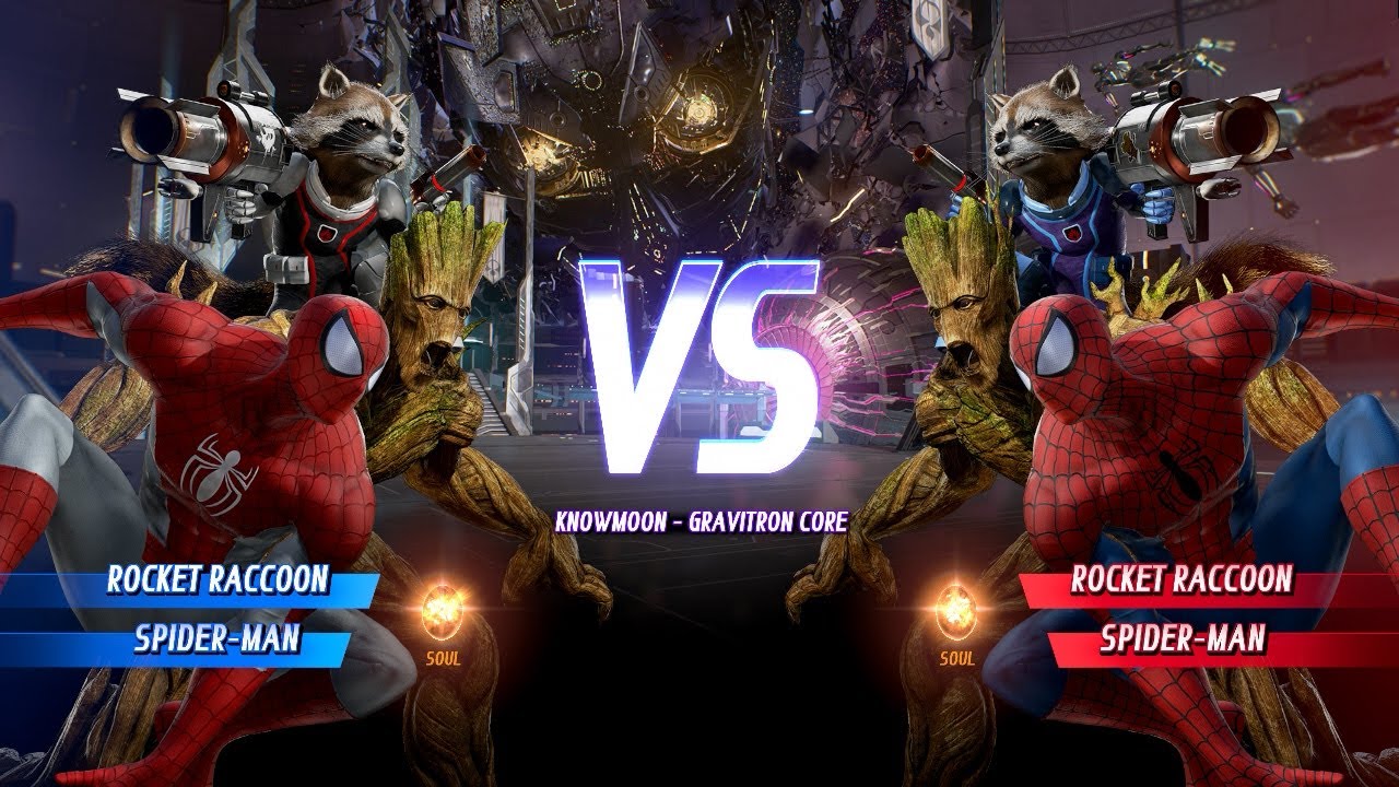 Red Rocket Raccoon & Red Spider-man VS Blue Rocket Raccoon & Spider-man ...