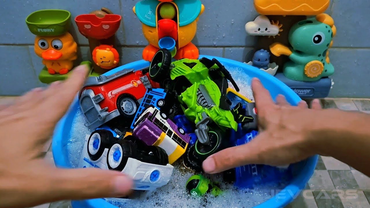 TOY ASMR : Cleaning Toys set collection | Mobil Mobilan,Tayo Bus,Truk Oleng,Telolet,JCB,Kereta 