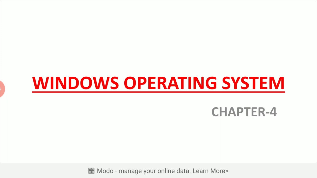 Windows Operating System Chapter-4 (Part 1 of 2) - YouTube