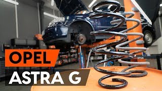 How to change front springs / front coil springs on OPEL ASTRA G CC (F48, F08) [TUTORIAL AUTODOC]