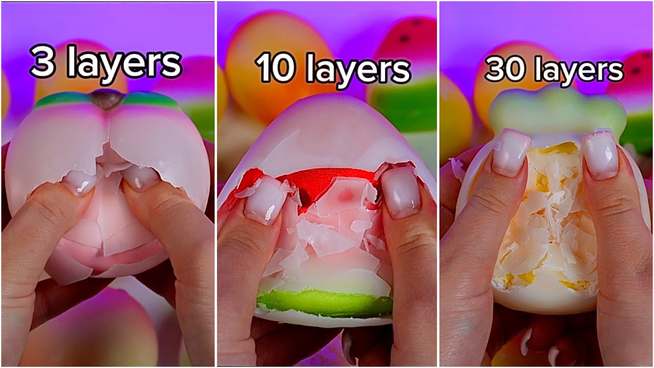 3 vs 10 vs 30 Layers of Wax ASMR | Satisfying Wax Cracking & Tapping Sounds 🎧