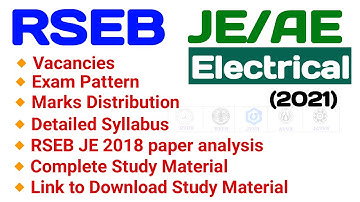 RSEB JE/AE Electrical Syllabus | rvunl je exam pattern | rseb je Electrical 2018 paper|rvunl, jvvnl,